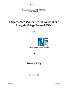 Step-by-Step Procedure for Adjustment Analysis Using Geonet/LEGO  Dorothy S. Ng
