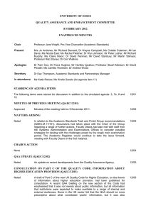 UNIVERSITY OF ESSEX  QUALITY ASSURANCE AND ENHANCEMENT COMMITTEE 8 FEBRUARY 2012