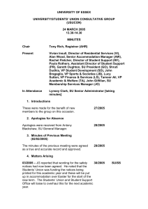 UNIVERSITY OF ESSEX  UNIVERSITY/STUDENTS’ UNION CONSULTATIVE GROUP (USUCON)