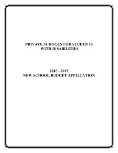 PRIVATE SCHOOLS FOR STUDENTS WITH DISABILITIES 2016 - 2017
