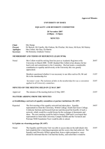 Approved Minutes UNIVERSITY OF ESSEX EQUALITY AND DIVERSITY COMMITTEE