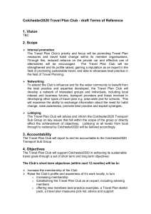 Colchester2020 Travel Plan Club - draft Terms of Reference 1. Vision