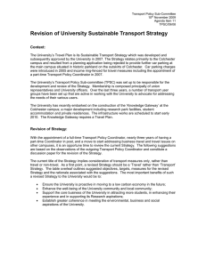 Revision of University Sustainable Transport Strategy Context:
