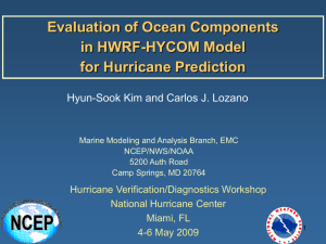 Evaluation of Ocean Components in HWRF-HYCOM Model for Hurricane Prediction