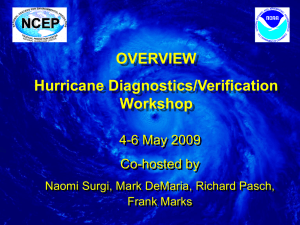 OVERVIEW Hurricane Diagnostics/Verification Workshop 4-6 May 2009