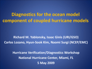 Diagnostics for the ocean model component of coupled hurricane models