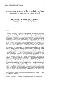 Input/output analysis of the cumulative soybean K.G. Cassman , P.W. Singleton