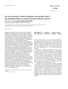 The use of nitrogen-15 natural abundance and nitrogen yield of
