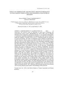 EFFECT OF TEMPERATURE AND MATURITY GROUP ON PHENOLOGY