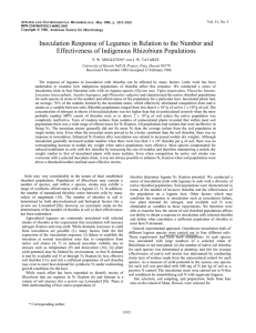 Inoculation Response of Legumes in Relation to the Number and
