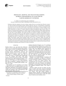 PHENOLOGY, GROWTH, AND YIELD OF FIELD-GROWN  VARYING MODES OF N NUTRITION