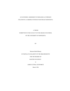 AN ECONOMIC ASSESSMENT OF BIOLOGICAL NITROGEN  A THESIS