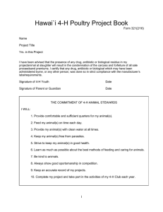 Hawai`i 4-H Poultry Project Book Form 321(2/16)  Name