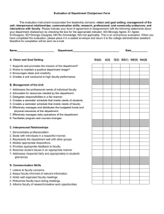 Evaluation of Department Chairperson Form