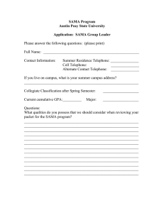 SAMA Program Austin Peay State University  Application:  SAMA Group Leader