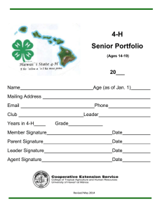 4-H Senior Portfolio 20___