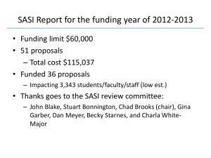 SASI Report for the funding year of 2012-2013