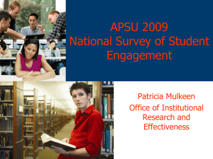 APSU 2009 National Survey of Student Engagement Patricia Mulkeen