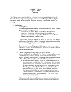 President’s Cabinet April 12, 2005 Minutes