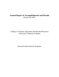 Annual Report of Accomplishments and Results