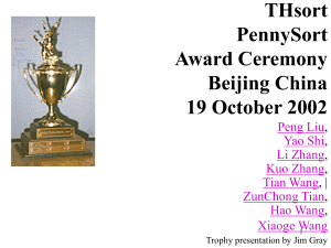 THsort PennySort Award Ceremony Beijing China