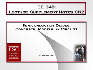 EE  348: Lecture  Supplement Notes  SN2 Semiconductor  Diodes: