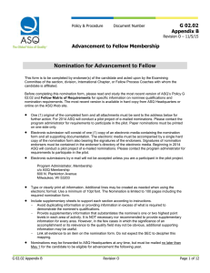 Nomination for Advancement to Fellow G 02.02 Appendix B