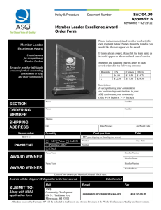 Member Leader Excellence Award