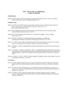2012 – 2013 Faculty Accomplishments College of Education