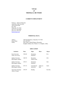 VITAE of THOMAS J. BUTTERY CURRENT EMPLOYMENT