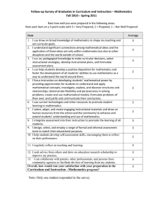 Follow-up Survey of Graduates in Curriculum and Instruction – Mathematics