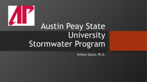 Austin Peay State University Stormwater Program Kristen Spicer, Ph.D.