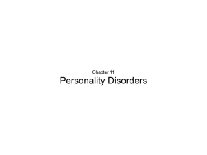 Personality Disorders Chapter 11