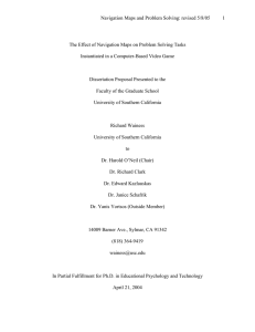Navigation Maps and Problem Solving: revised 5/8/05 1