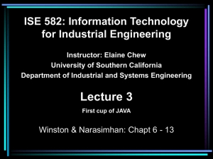 ISE 582: Information Technology for Industrial Engineering