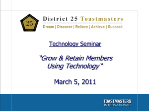 “Grow &amp; Retain Members Using Technology “ March 5, 2011