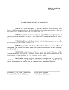 School  in  Burlington  County, has  served... Adoption Resolution June 1, 2011