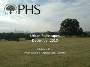 Philadelphia Green Urban Rainscapes December 2010 Maitreyi Roy