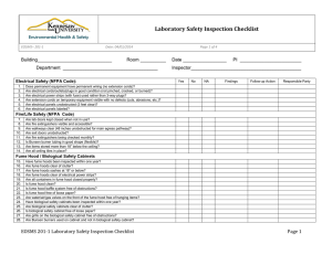 Laboratory Safety Inspection Checklist