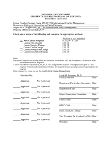 GRADUATE COURSE PROPOSAL OR REVISION, Cover Sheet