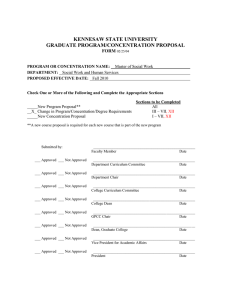 KENNESAW STATE UNIVERSITY GRADUATE PROGRAM/CONCENTRATION PROPOSAL  FORM