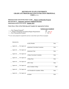 KENNESAW STATE UNIVERSITY GRADUATE PROGRAM/CONCENTRATION PROPOSAL  FORM