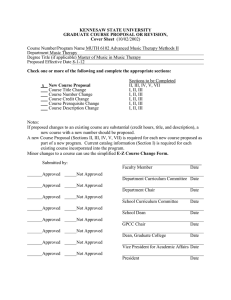 KENNESAW STATE UNIVERSITY GRADUATE COURSE PROPOSAL OR REVISION, Cover Sheet