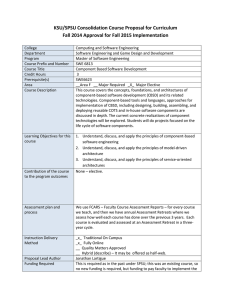 KSU/SPSU Consolidation Course Proposal for Curriculum
