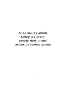 Green Belt Graduate Certificate Kennesaw State University Southern Polytechnic College of
