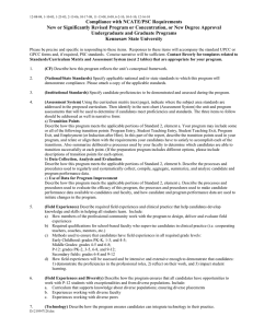 Compliance with NCATE/PSC Requirements