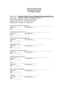 Undergraduate Proposal New Degree Program