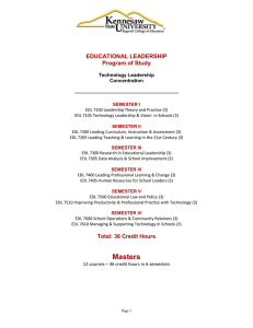 EDUCATIONAL LEADERSHIP Program of Study Technology Leadership