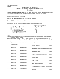 GRADUATE COURSE PROPOSAL OR REVISION, Cover Sheet  Course  Number/Program  Name