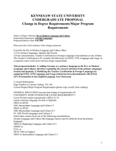 KENNESAW STATE UNIVERSITY UNDERGRADUATE PROPOSAL Change in Degree Requirements/Major Program Requirements